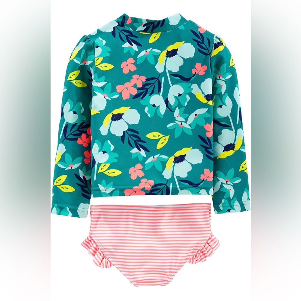 NWT Simple Joys by Carter's Girls 2 Piece 24 month rashguard swim set